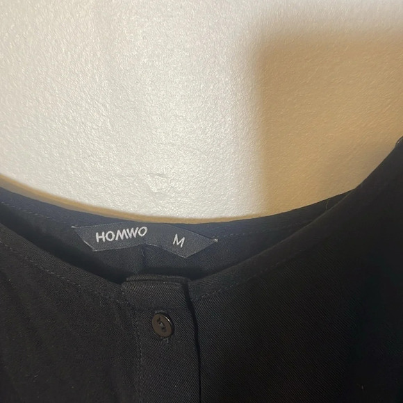 Homwo lightweight button black romper with pockets and elastic waist - Picture 4 of 5